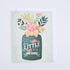 greeting card of a flower vase with text "it&