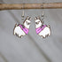 Llama with Scarf Wooden Dangle Earrings - Bright Pink - Cate&