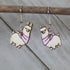 Llama with Scarf Wooden Dangle Earrings - Light Pink - Cate&