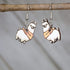 Llama with Scarf Wooden Dangle Earrings - Peach - Cate&