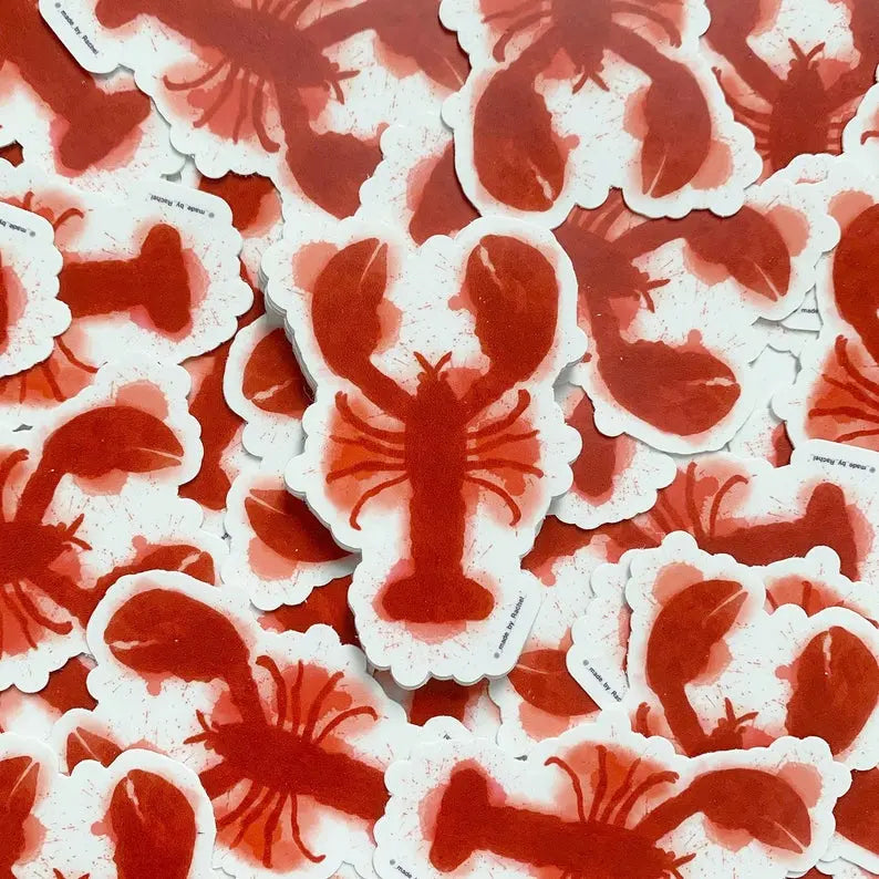 Watercolor lobster sticker