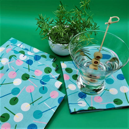 Cocktail Napkins - 100% Cotton - Set of 6 - Lollipops