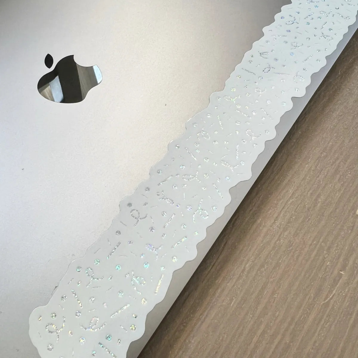 Holographic glitter confetti wraparound sticker