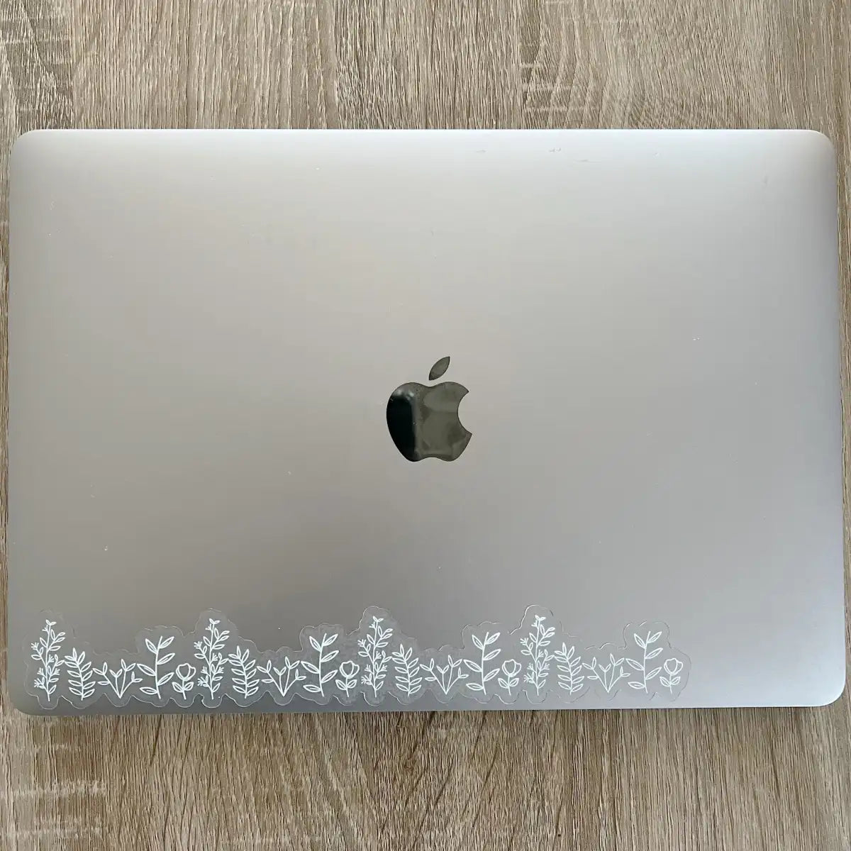 White botanical line art wraparound sticker