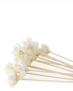 White paper lotus reed diffuser sticks for Fig &amp; Grove reed diffuser fragrance bottles.