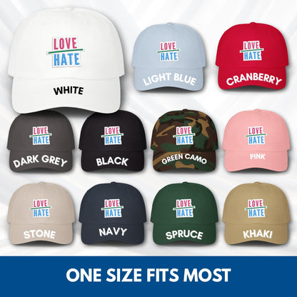 love-over-hate-embroidered-adjustable-dad-hat-baseball-cap