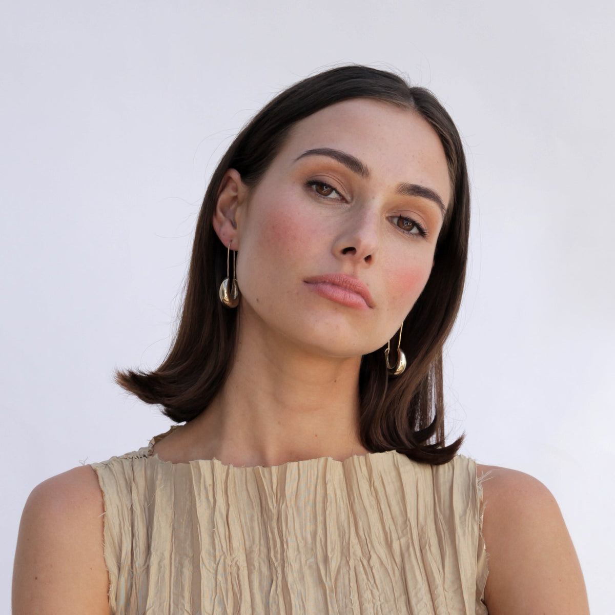 Lua gold hoop earrings, earrings featured in Vogue, Earrings worn by Michelle Obama, ethically handmade