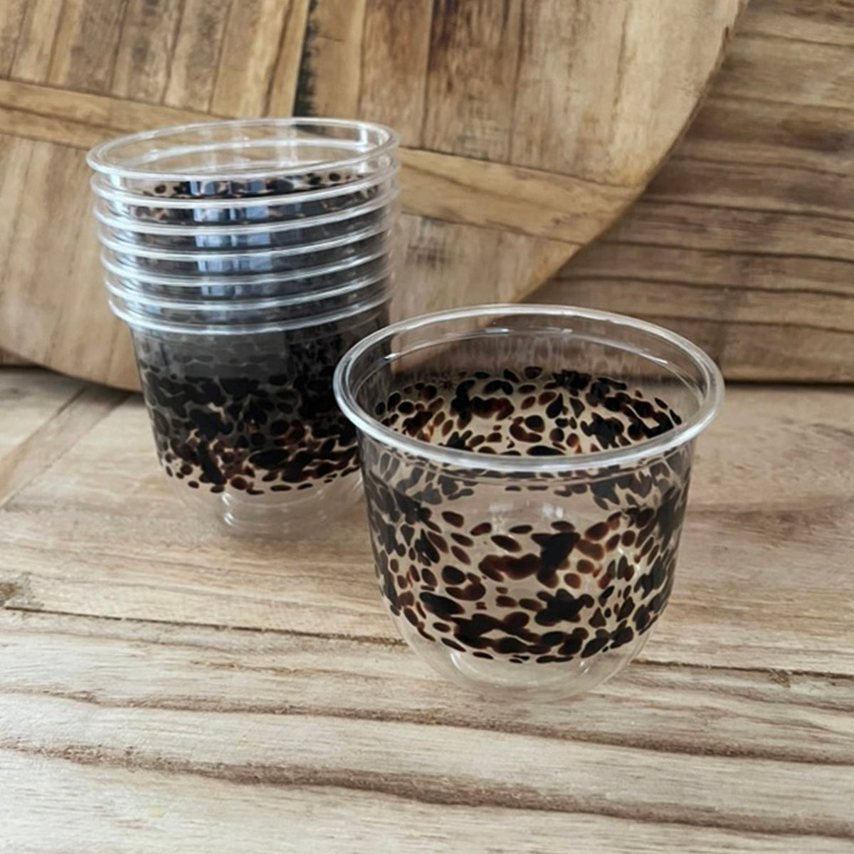 maaterra compostable cold beverage cup with classic tortoise design