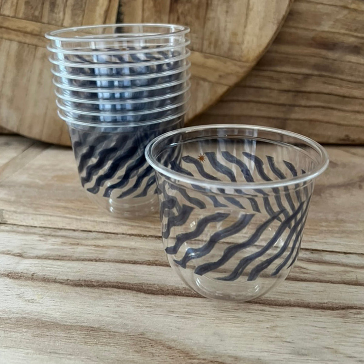 maaterra compostable cold beverage cup with ocean waves design