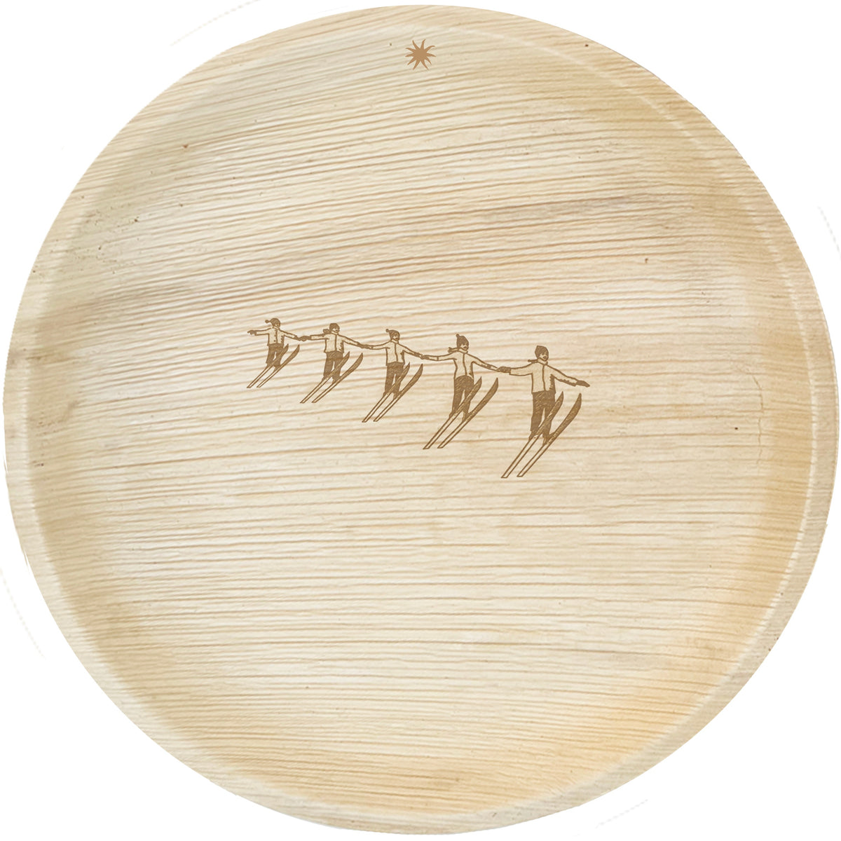maaterra compostable palm leaf plates with high five design