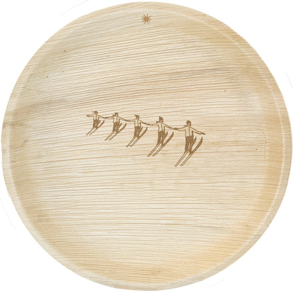 maaterra compostable palm leaf plates with high five design