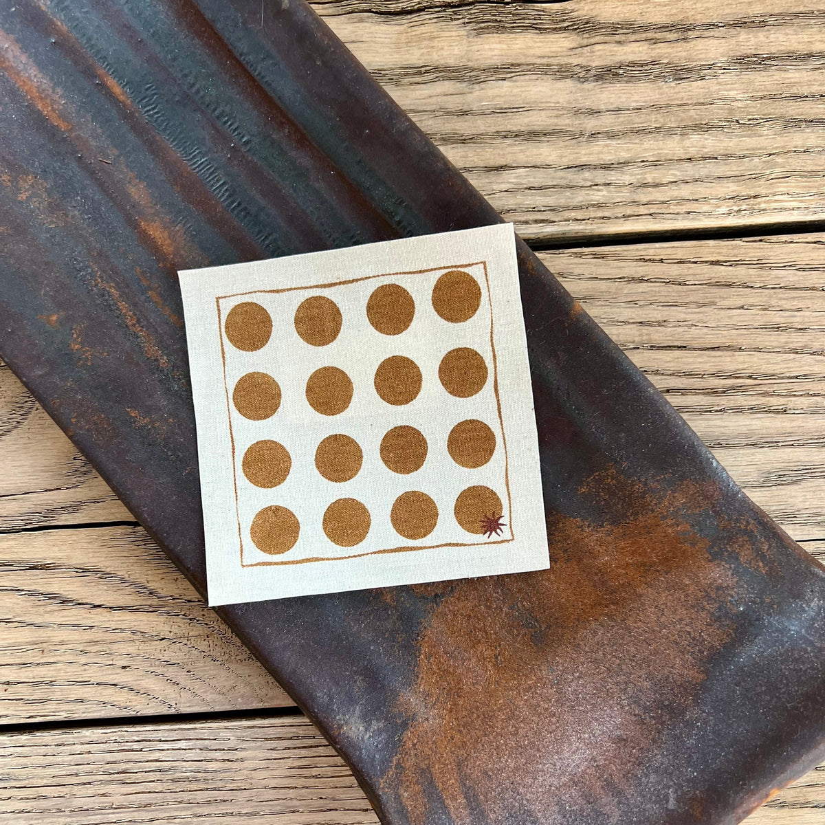 maaterra compostable cotton cocktail napkin with Dots design