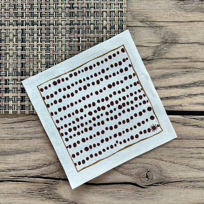 maaterra compostable cotton cocktail napkin with Speckles design