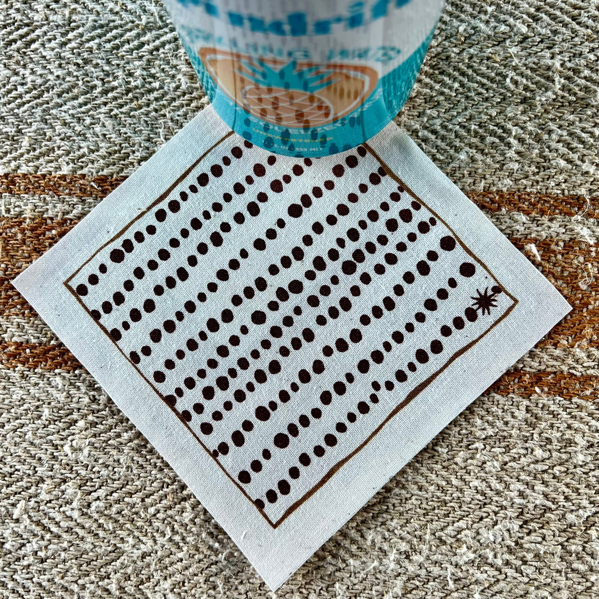 maaterra compostable cotton cocktail napkin with Speckles design