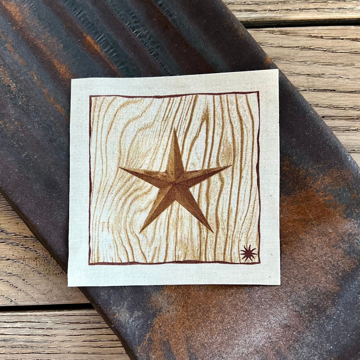 maaterra compostable cotton cocktail napkin with Treasured Star design