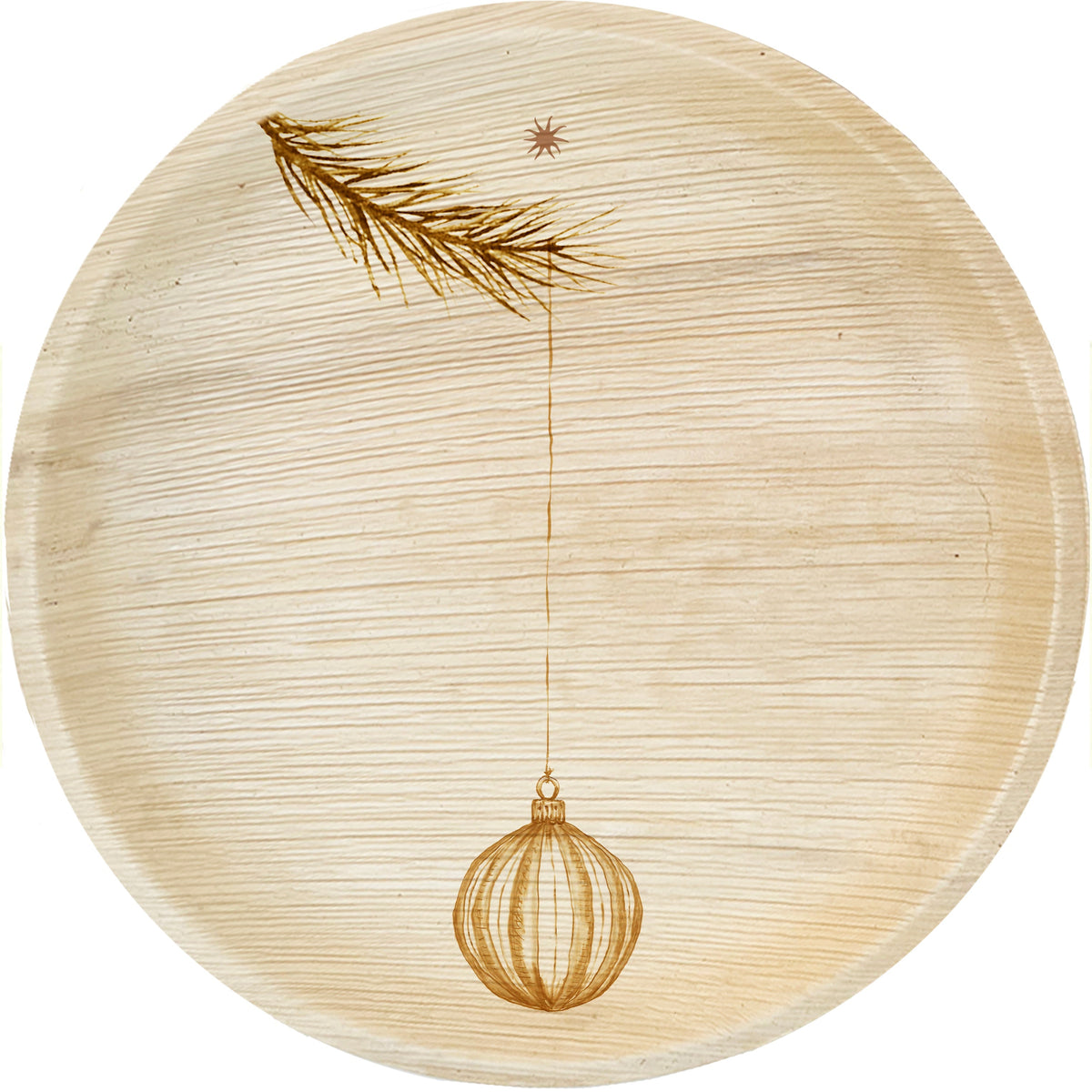 Compostable Dinner Plates | Fall/Thanksgiving/Holiday Table Decor | 8-Count Pack | Ornament Design
