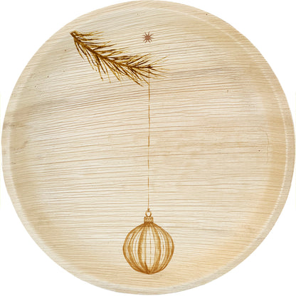 Compostable Dinner Plates | Fall/Thanksgiving/Holiday Table Decor | 8-Count Pack | Ornament Design
