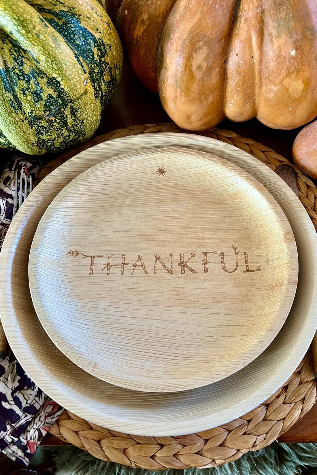 maaterra compostable palm leaf plate with &