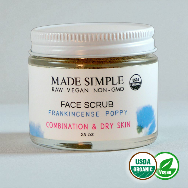FACE SCRUB - Frankincense Poppy Seed for Combination/Dry Skin