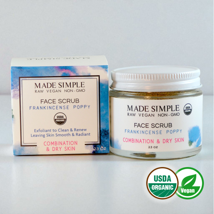 FACE SCRUB - Frankincense Poppy Seed for Combination/Dry Skin