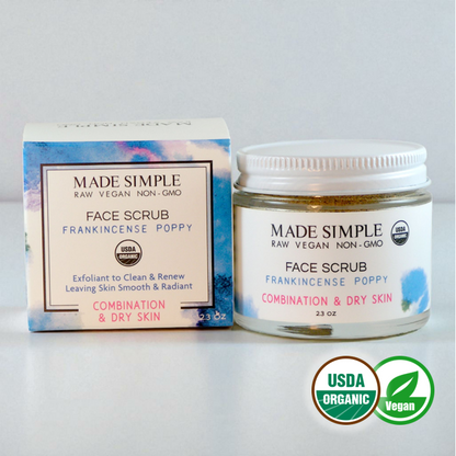 FACE SCRUB - Frankincense Poppy Seed for Combination/Dry Skin