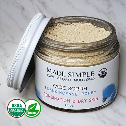 FACE SCRUB - Frankincense Poppy Seed for Combination/Dry Skin