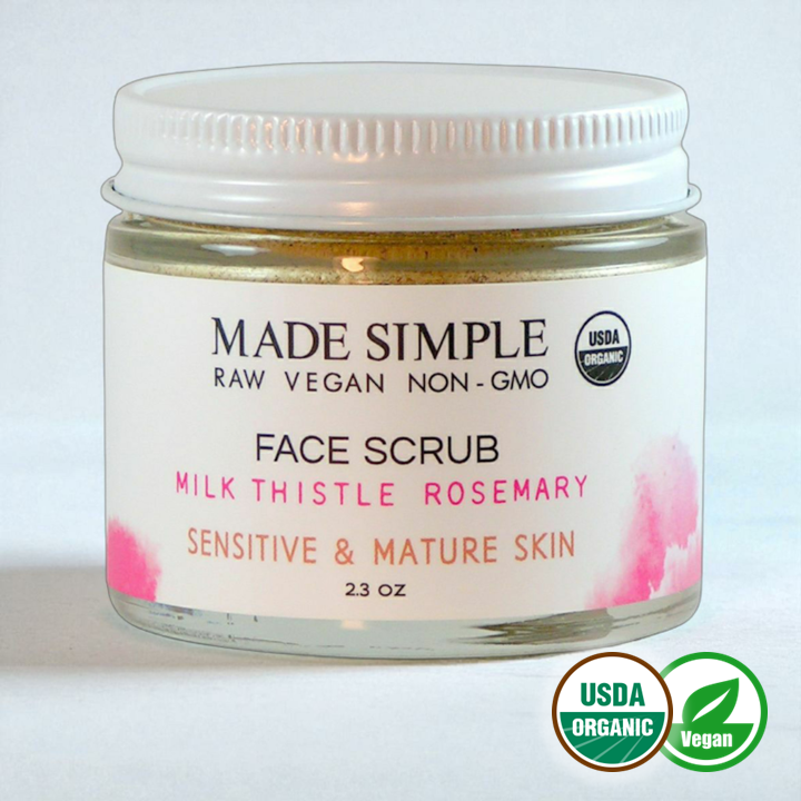 FACE SCRUB - Milk Thistle Rosemary for Sensitive/Mature Skin