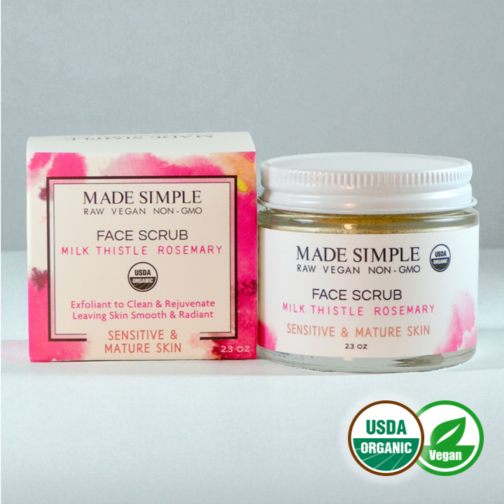 FACE SCRUB - Milk Thistle Rosemary for Sensitive/Mature Skin