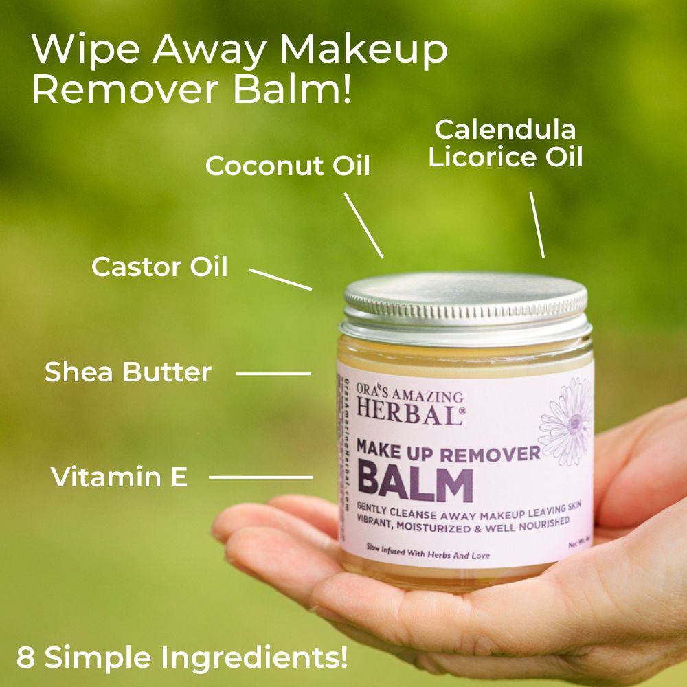 Makeup Remover Balm 4oz Lifestyle Indoor Plain Ingredients Infographic