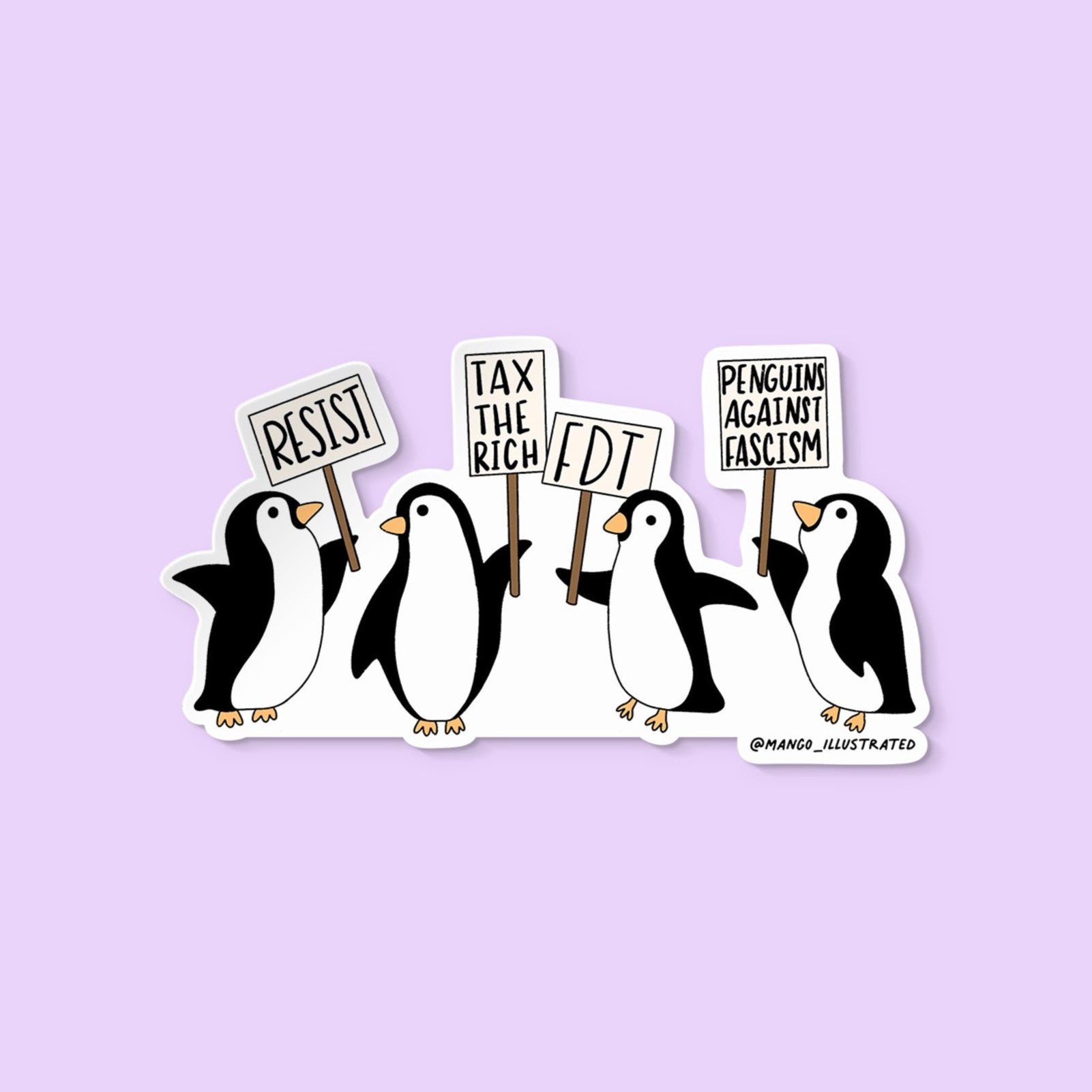 Marching Penguins sticker - MangoIllustrated - Sticker