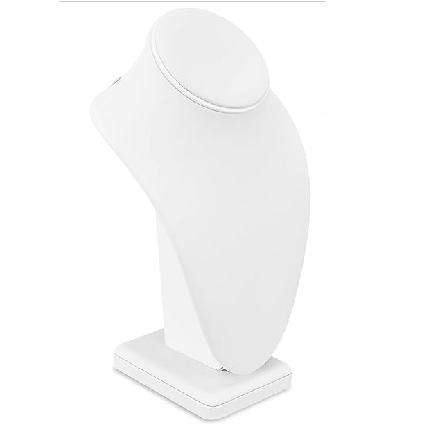 white leatherette bust form medium