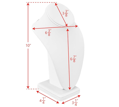 white leatherette bust form medium
