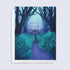 Greeting card with a gate and trees design and text &