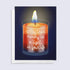 Greeting card with a candle illustration and text on a dark background