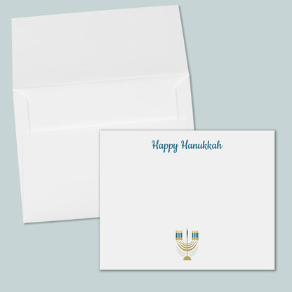 Hanukkah Menorah Note Cards | Boxed Set of 12