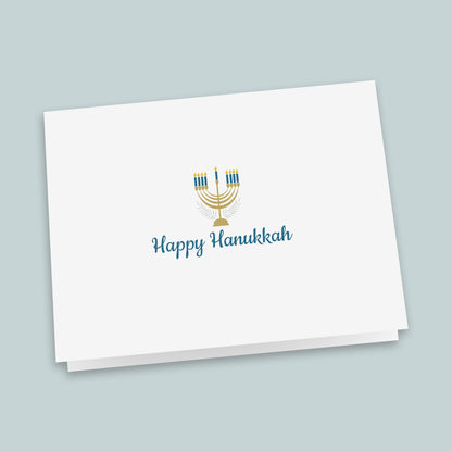 Hanukkah Menorah Folded Note Cards | Boxed Set of 8