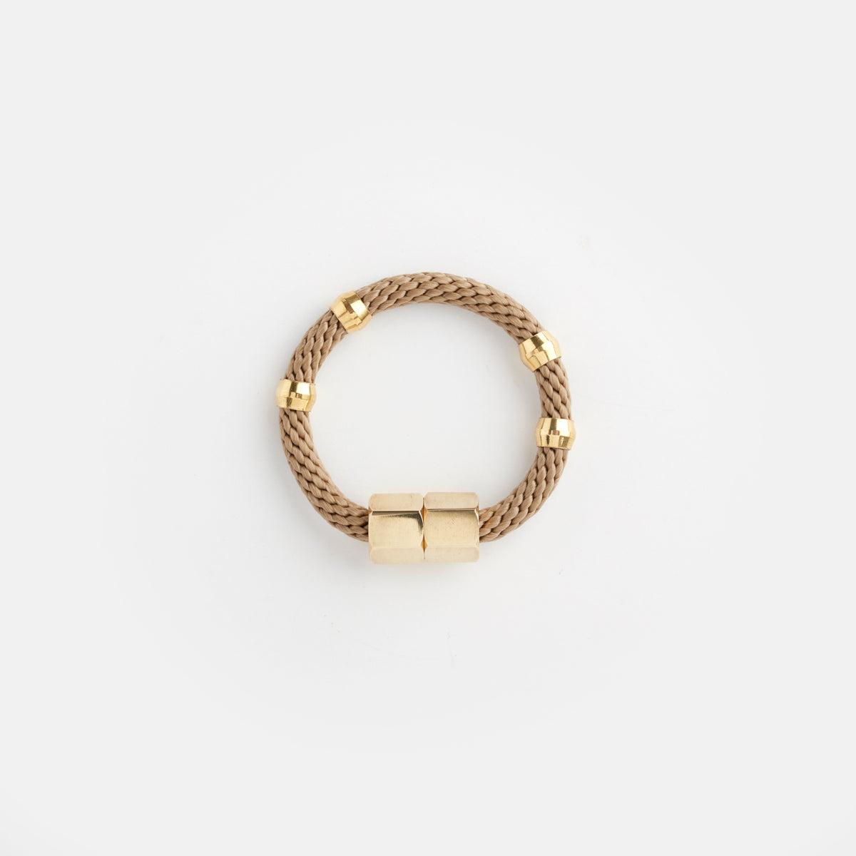 mer bracelet in beige, handmade by women artisans, women-owned jewelry company chicago 