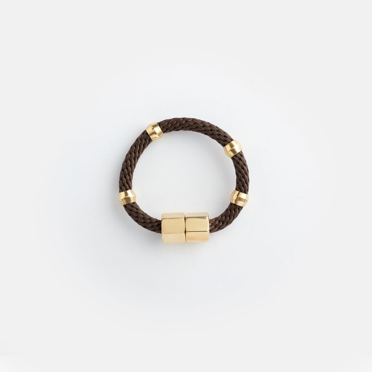 mer bracelet: brown rope and brass, handcrafted sustainable jewelry gifts in chicago 