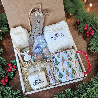 Merry Christmas Cozy Gift Box With Keepsake Ornament