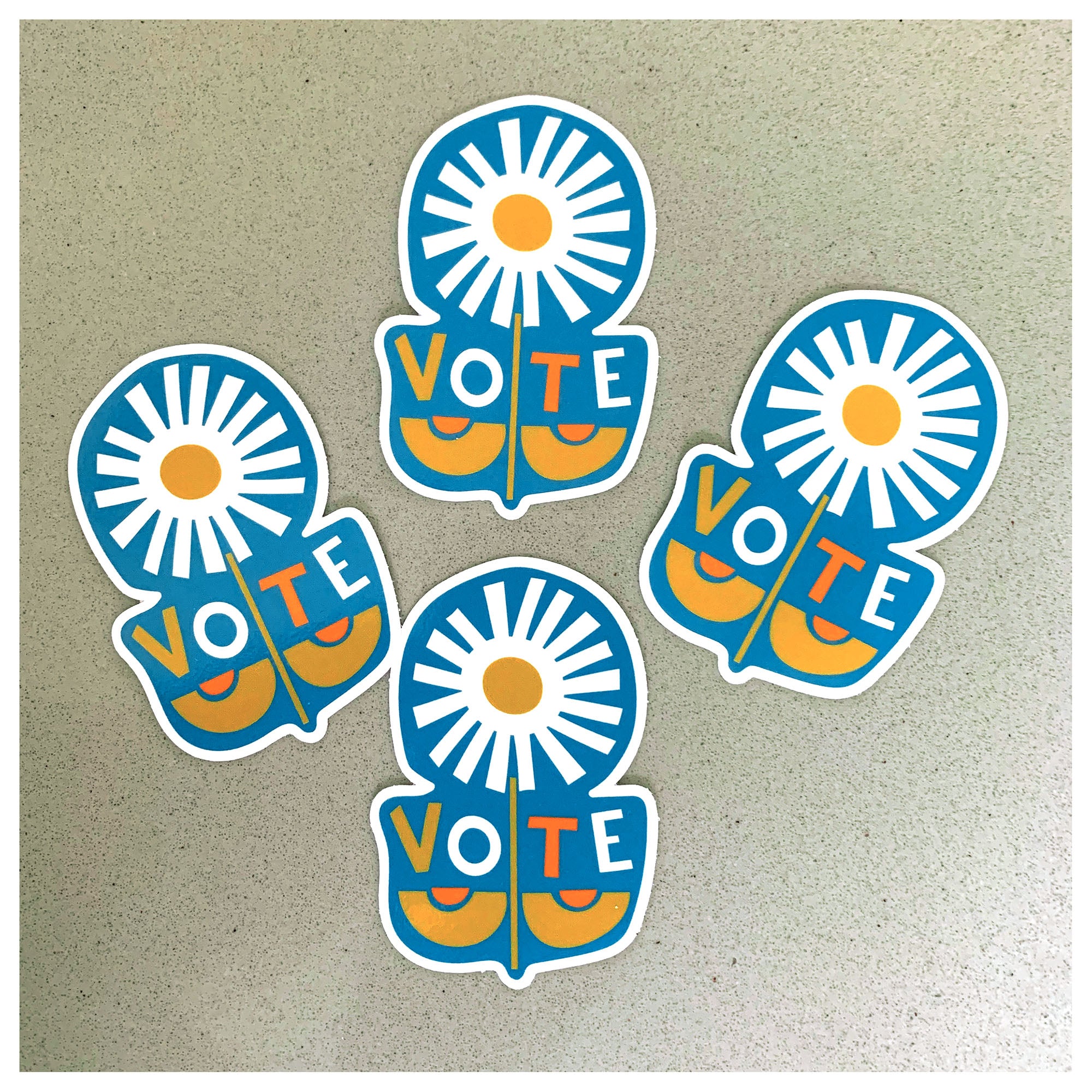 Daisy Vote Sticker Mid centiry Hand Drawn Sttle