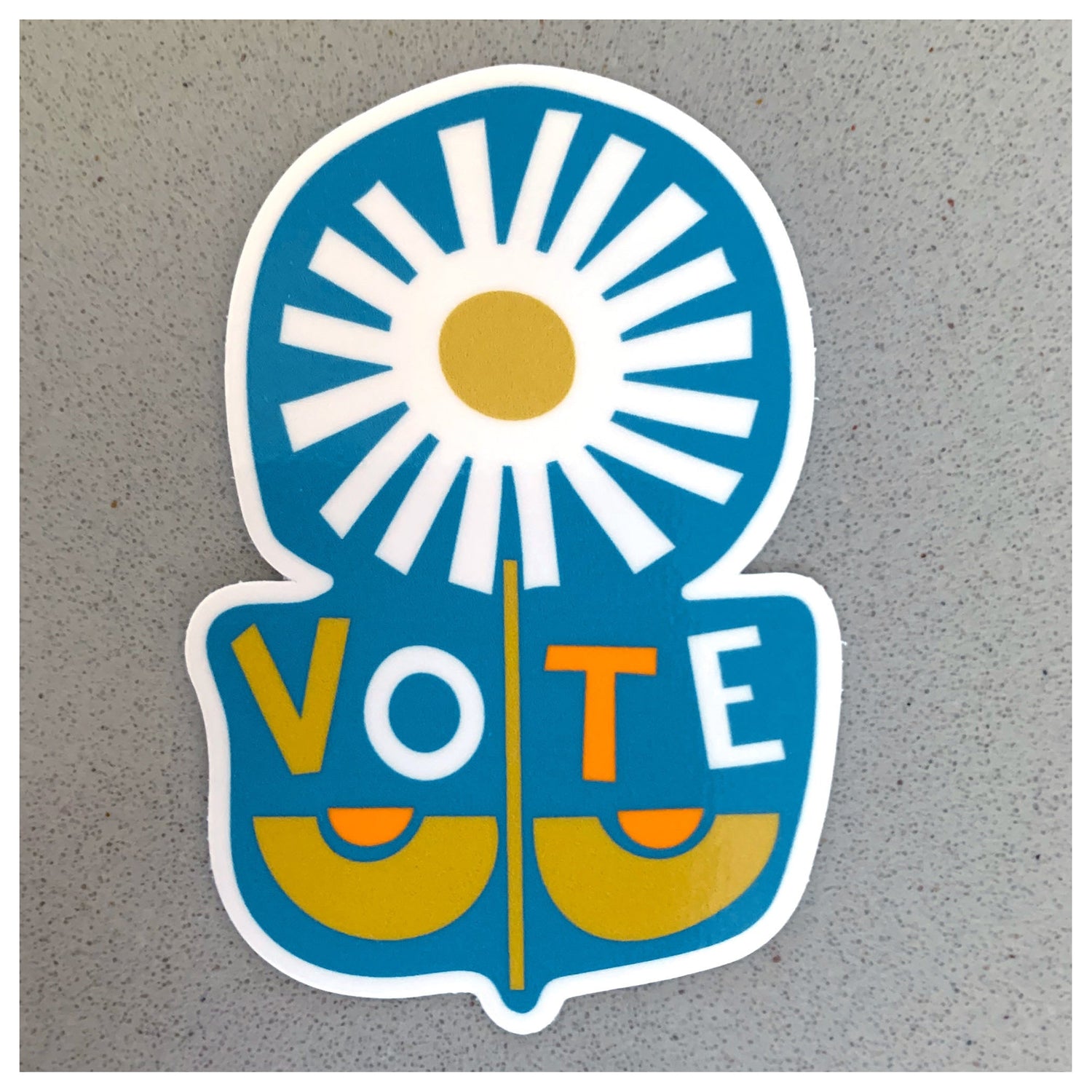 Daisy Vote Sticker Mid centiry Hand Drawn Sttle