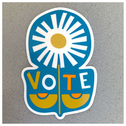Daisy Vote Sticker Mid centiry Hand Drawn Sttle