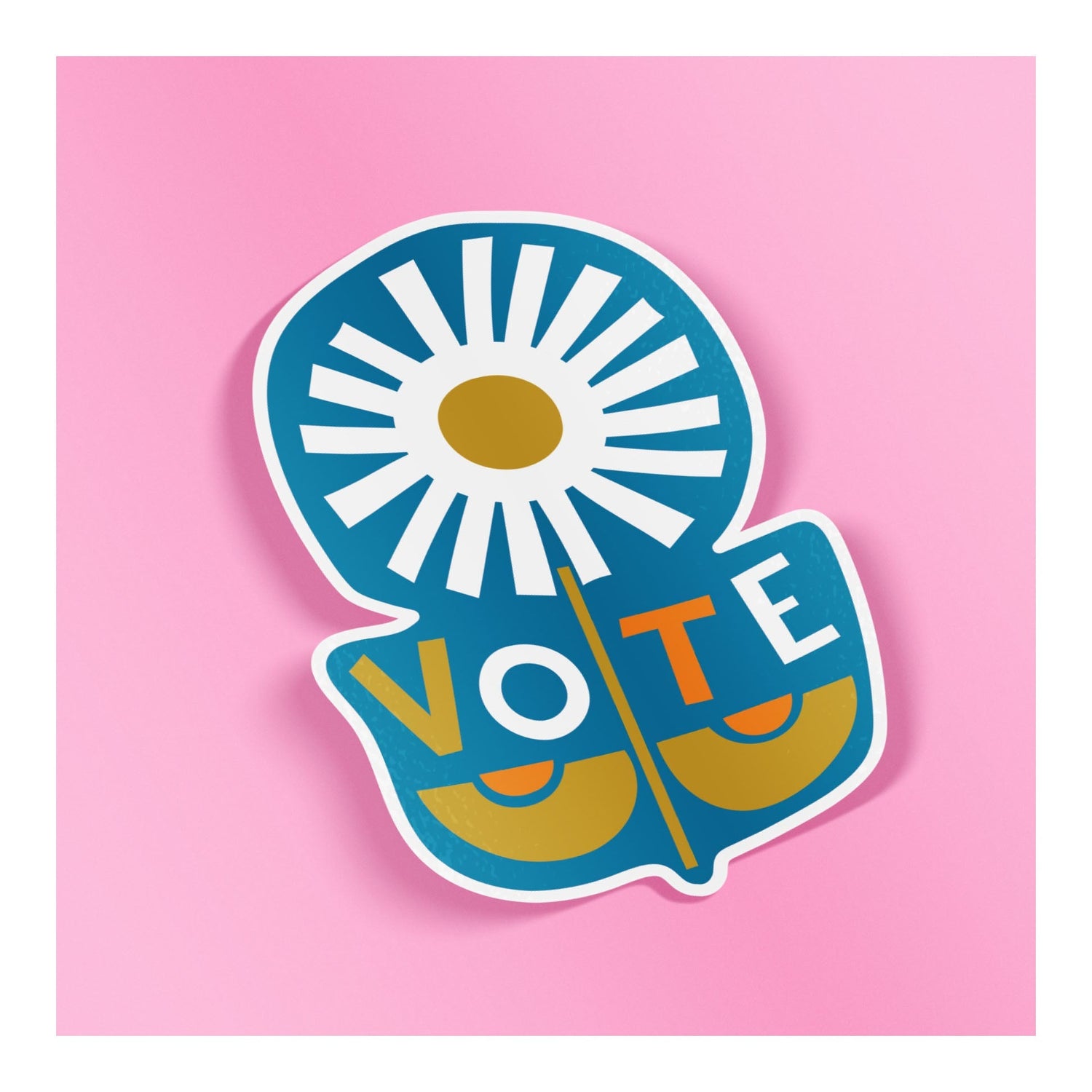 Daisy Vote Sticker Mid centiry Hand Drawn Sttle