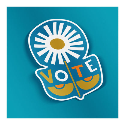 Daisy Vote Sticker Mid centiry Hand Drawn Sttle