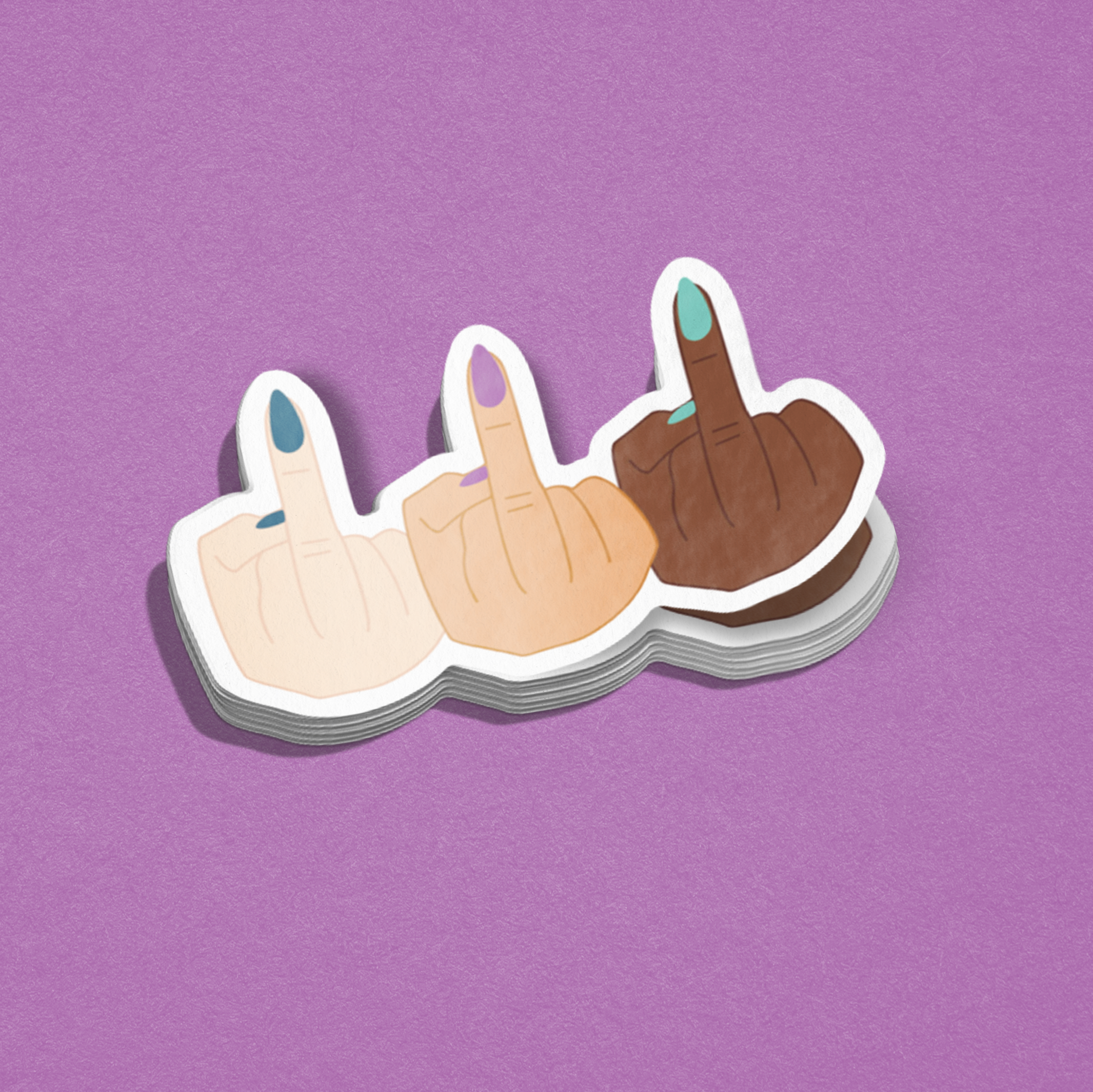 Middle fingers sticker