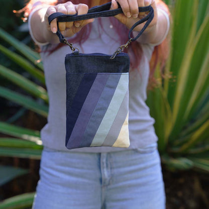 Mini Denim Crossbody - Stripes - Malia Designs