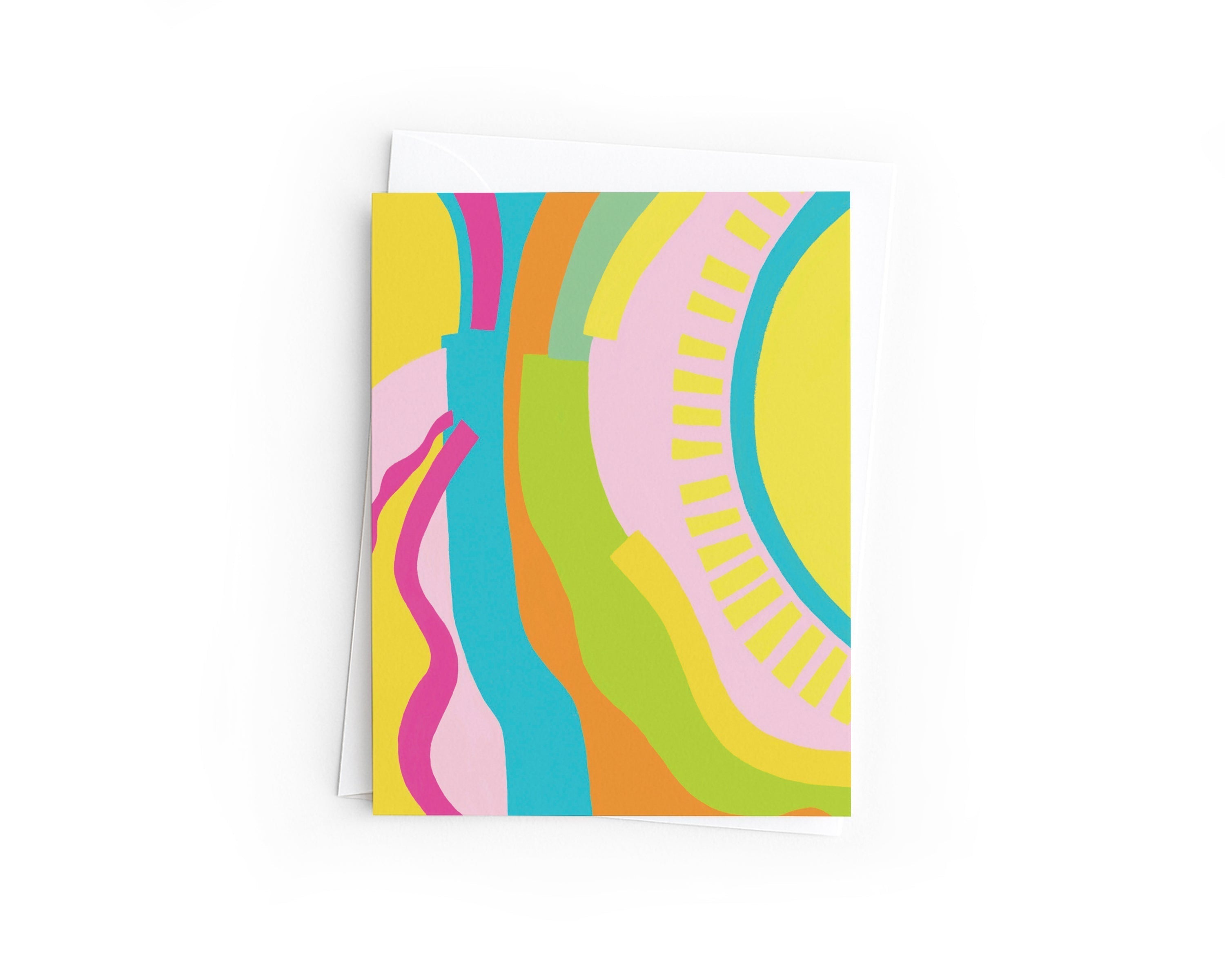Hand-Drawn Sunshine Abstract Card | Blank Birthday, Thank You Greeting