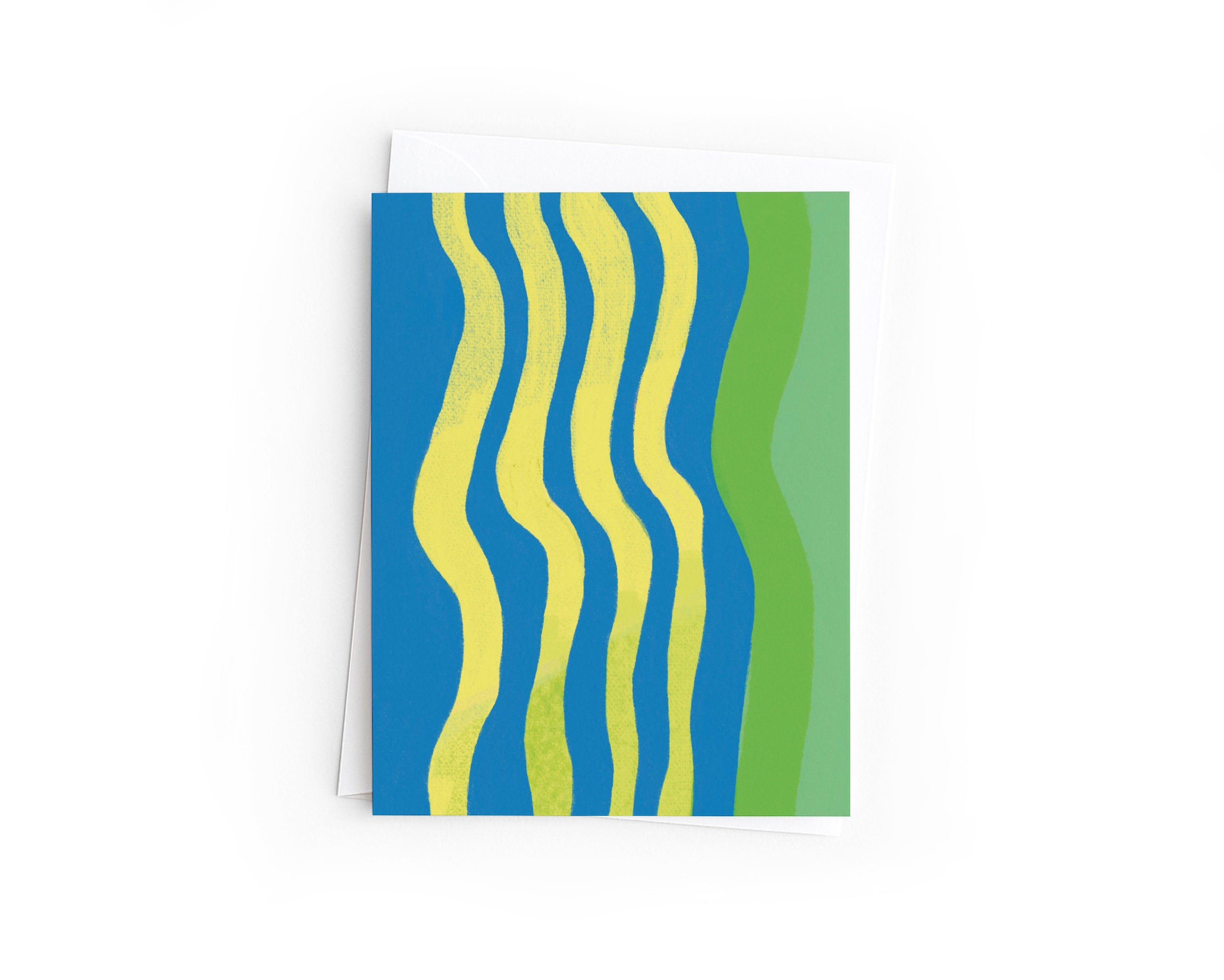 Abstract Wavy Stripe Card | Colorful Summer Greeting Card | Modern Birthday Thank You