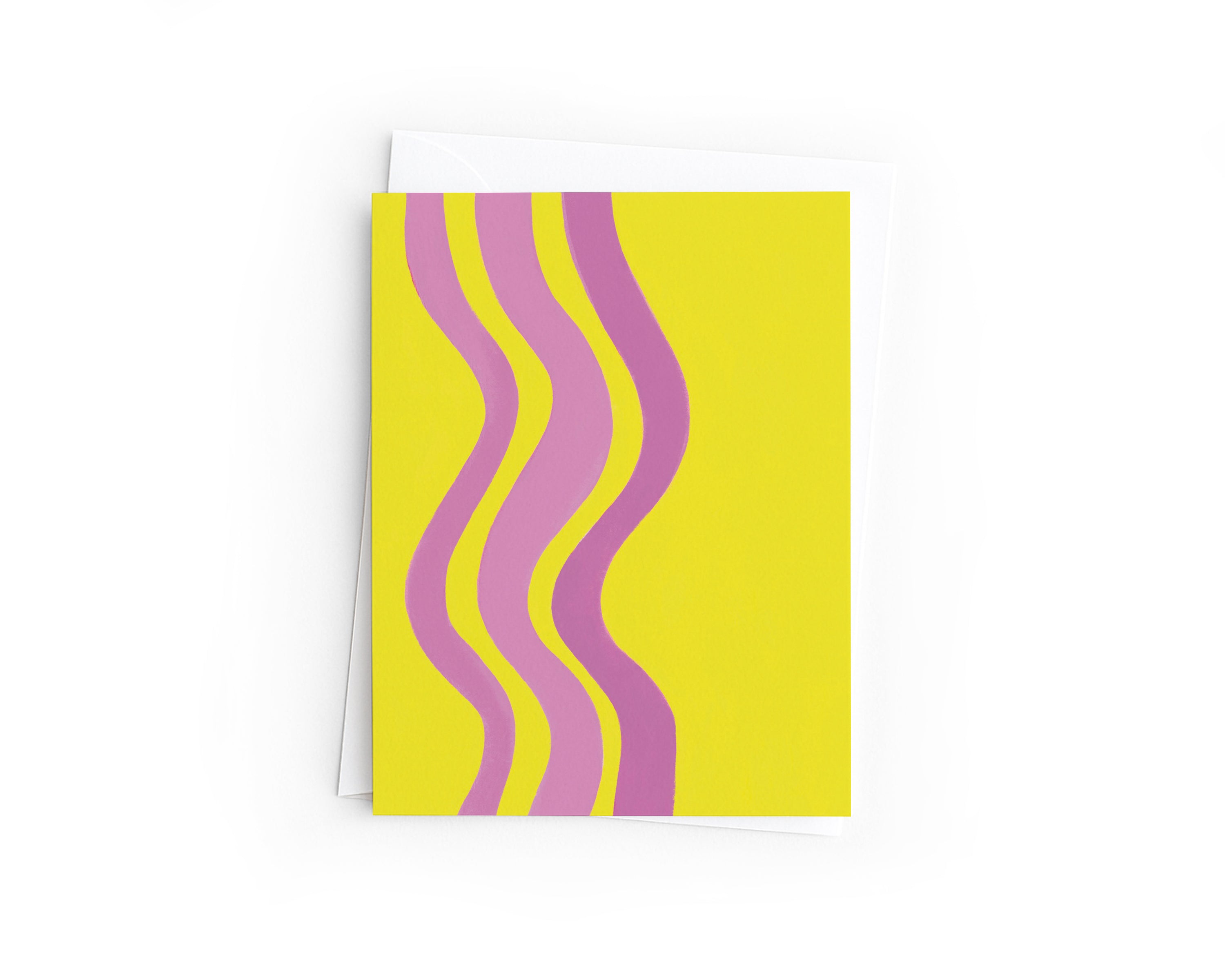 Pink Stripe Abstract Summer Card | Hand-Drawn Birthday Greeting Card