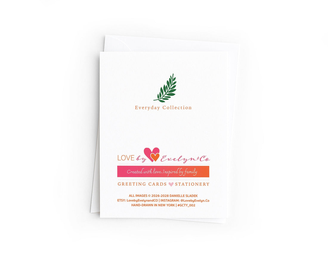 Green Plant Thank You Card | Colorful Botanical Card | Hand-Drawn Houseplant